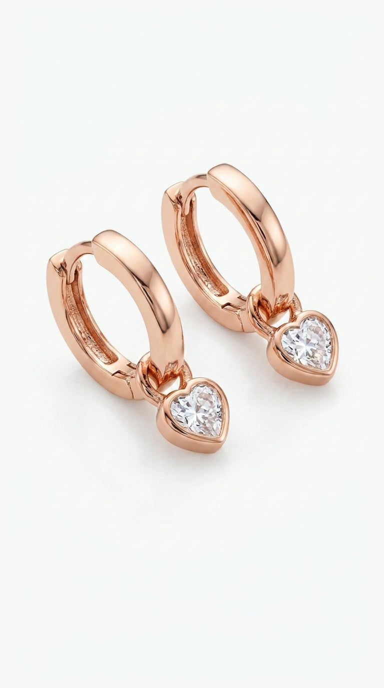 Heartfelt Sparkle Huggie Hoops