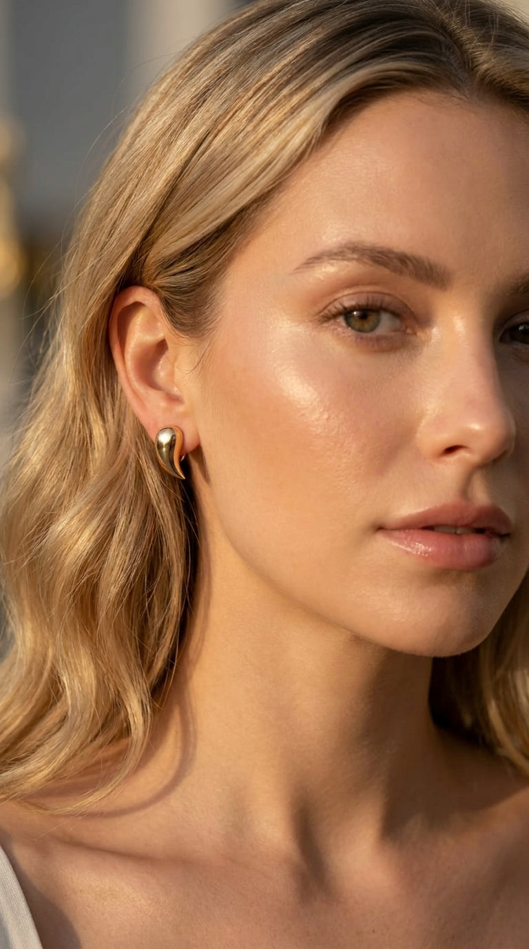 Sculptural Teardrop Stud Earrings