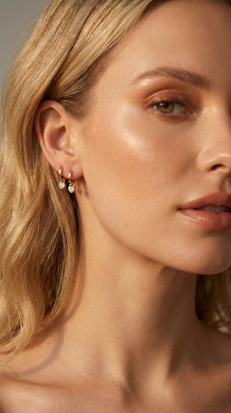 Heartfelt Sparkle Huggie Hoops