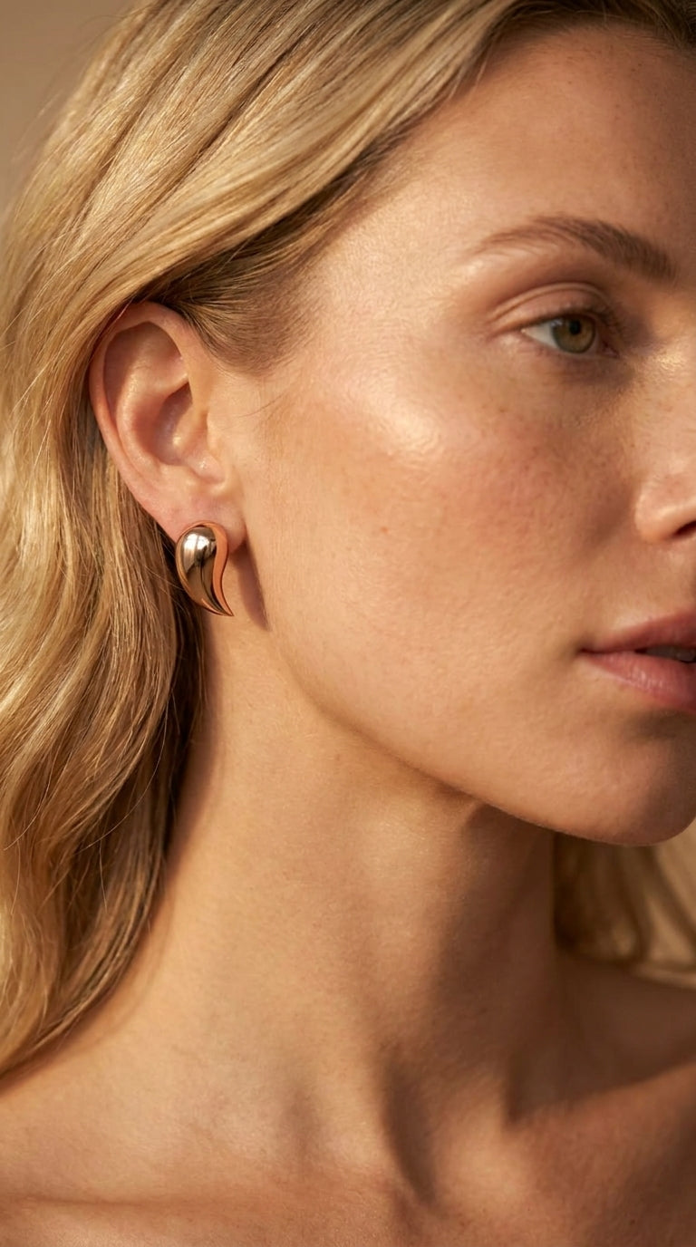 Sculptural Teardrop Stud Earrings