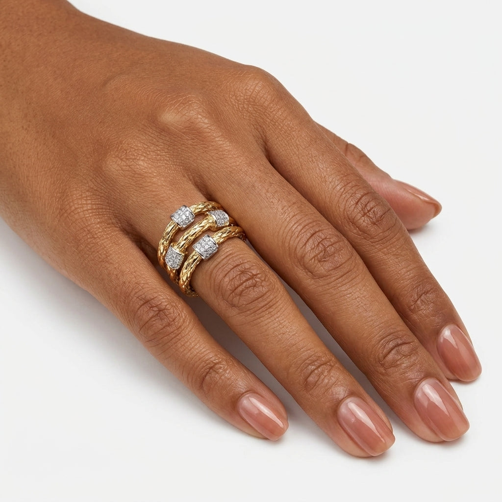Woven Gold Triple Band Ring