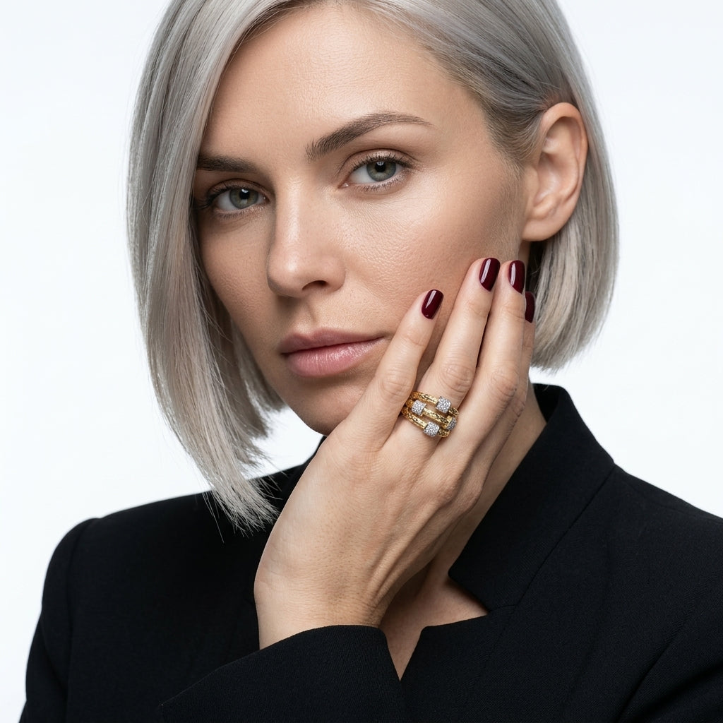 Woven Gold Triple Band Ring