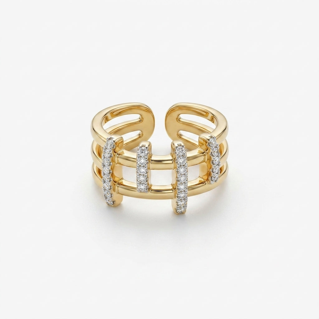 Architectural Pavé Open Ring