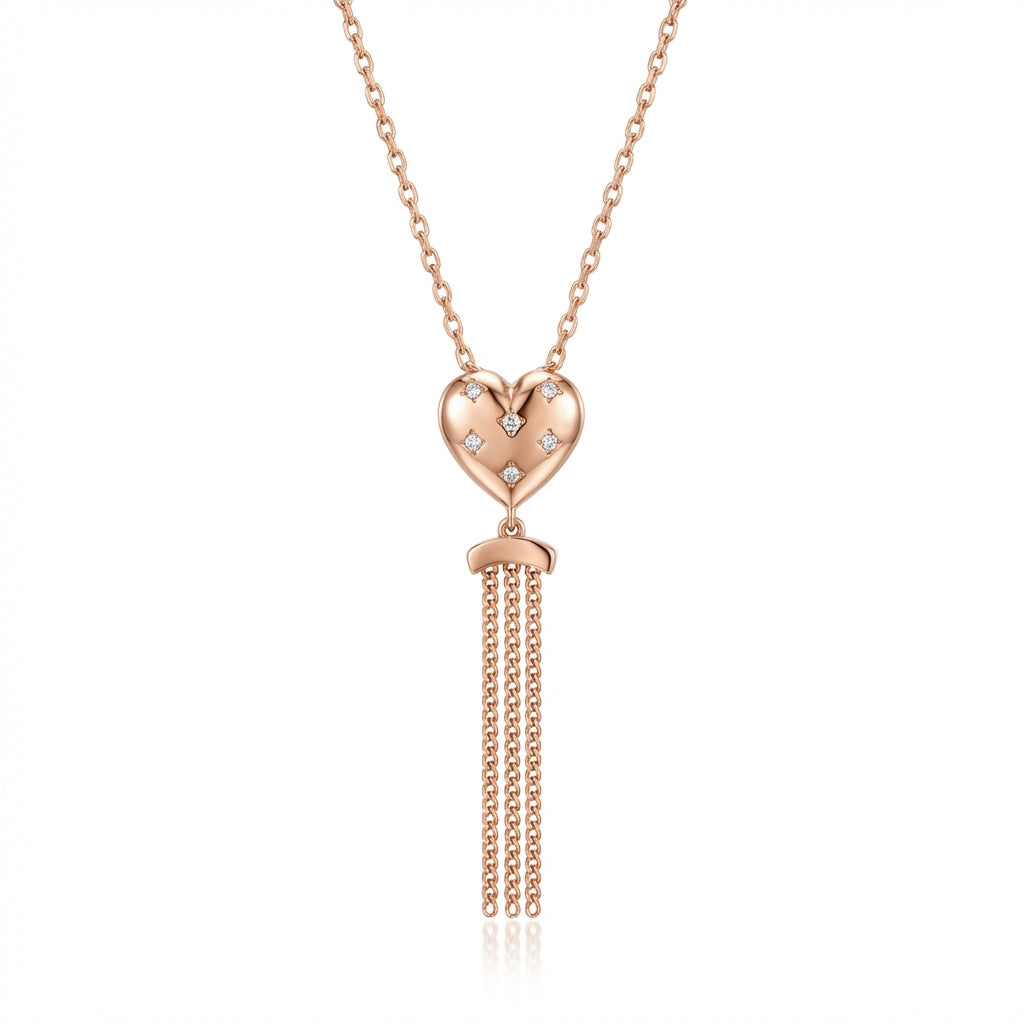 Stellar Heart Tassel Necklace
