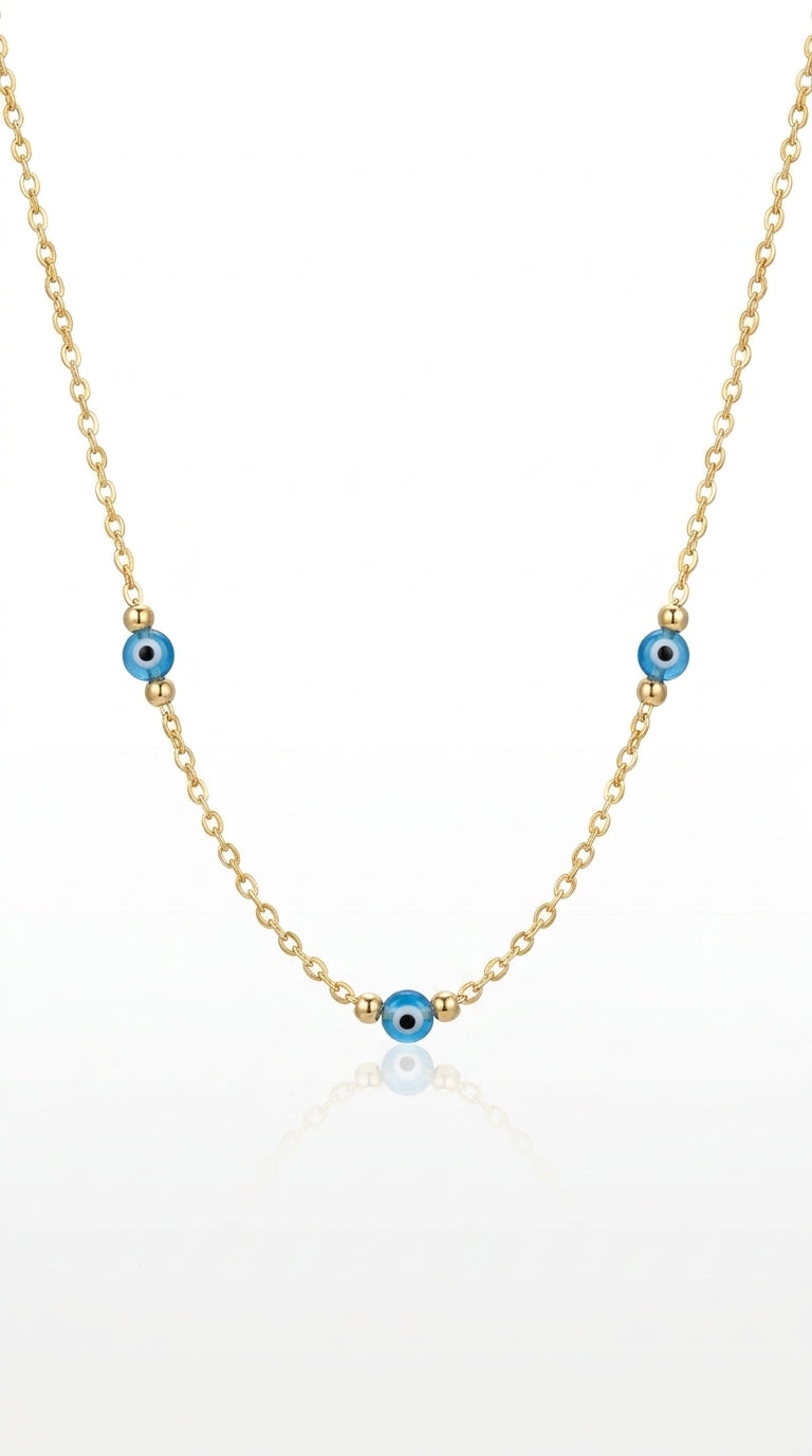 Radiant Trio Nazar Aura Necklace