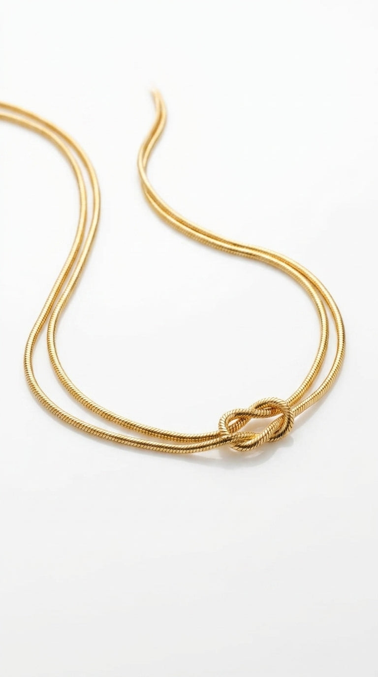 Modern Unity Knot Silver Necklace