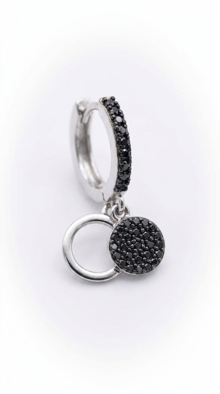 Eclipse Pavé Drop Huggie Earrings