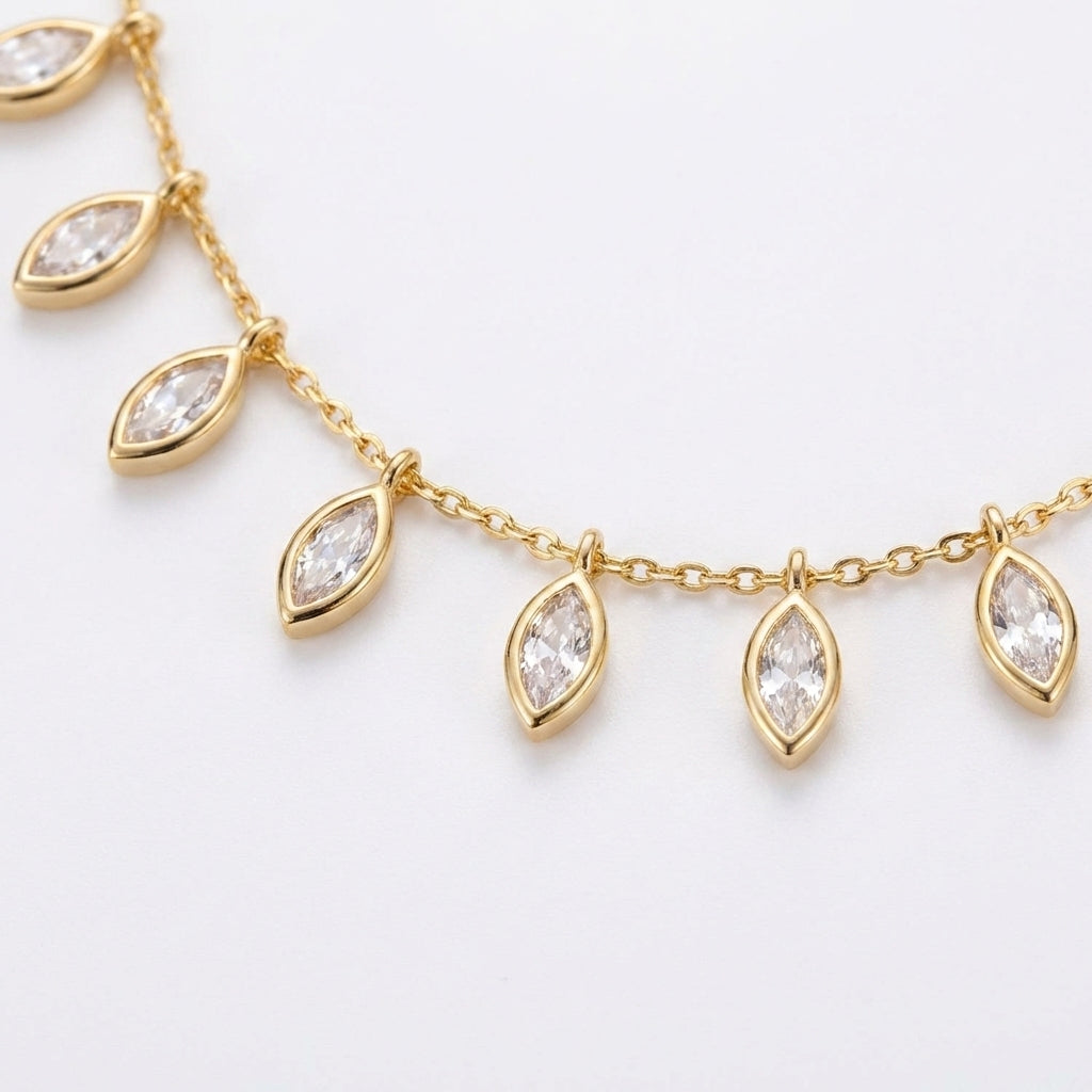 Celestial Marquise Station Necklace