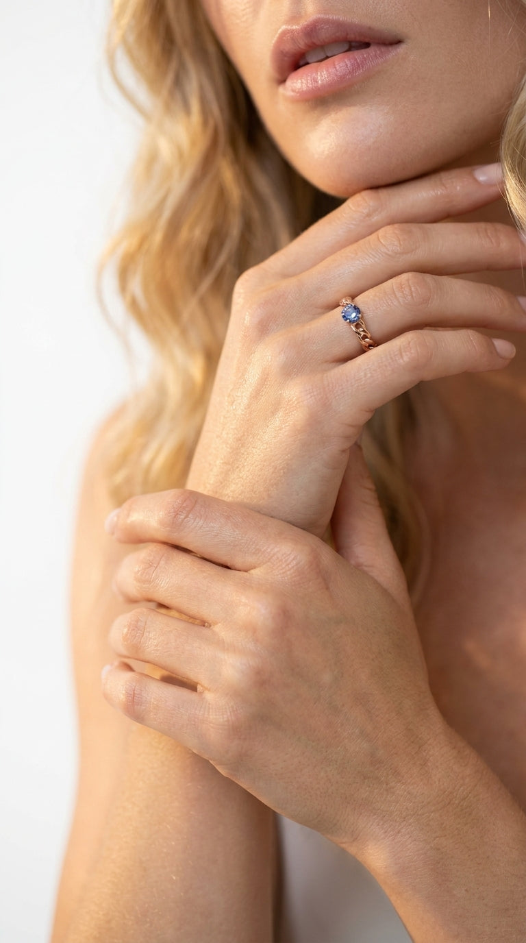Azure Aura Chain Ring