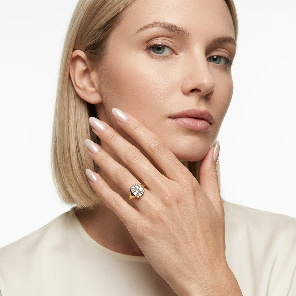 Chunky Bezel Solitaire Ring