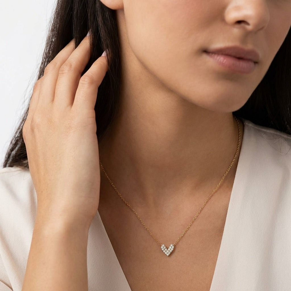 Classic Pavé Heart Necklace