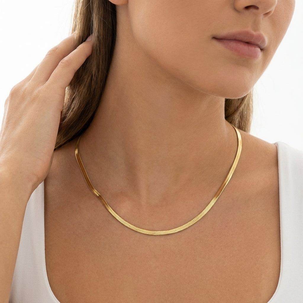 Liquid Aura Herringbone Chain