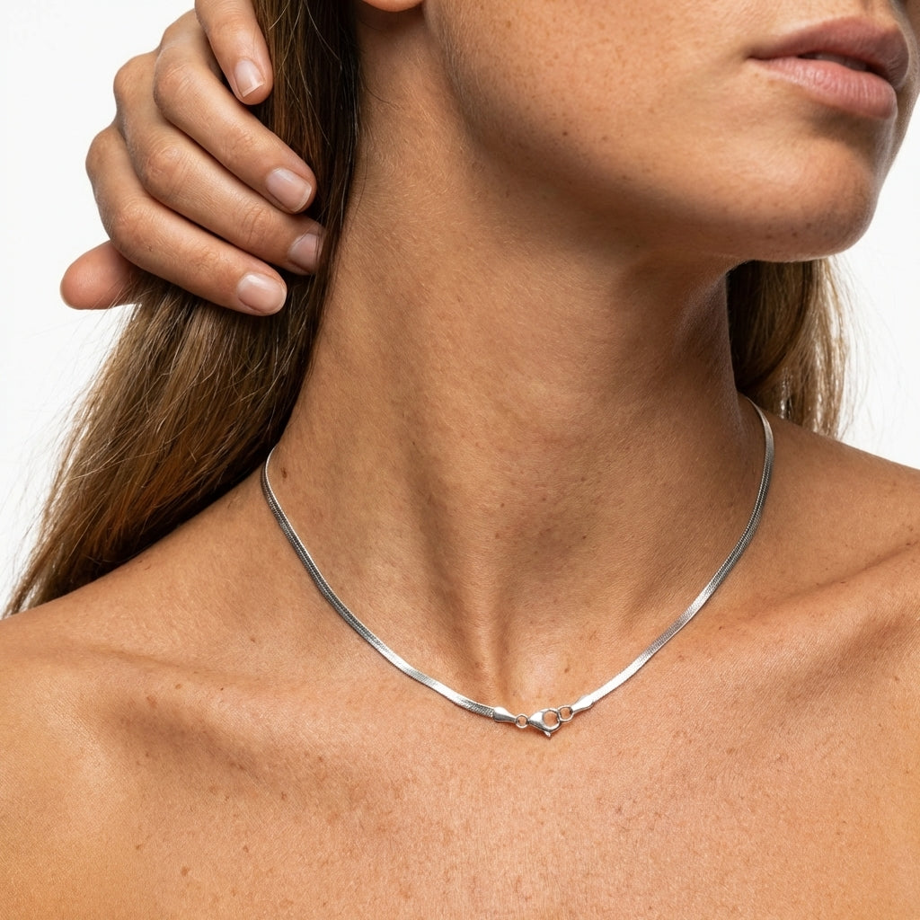 Liquid Aura Herringbone Chain