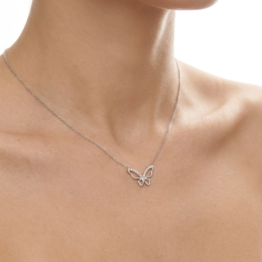 Crystal Wing Butterfly Necklace