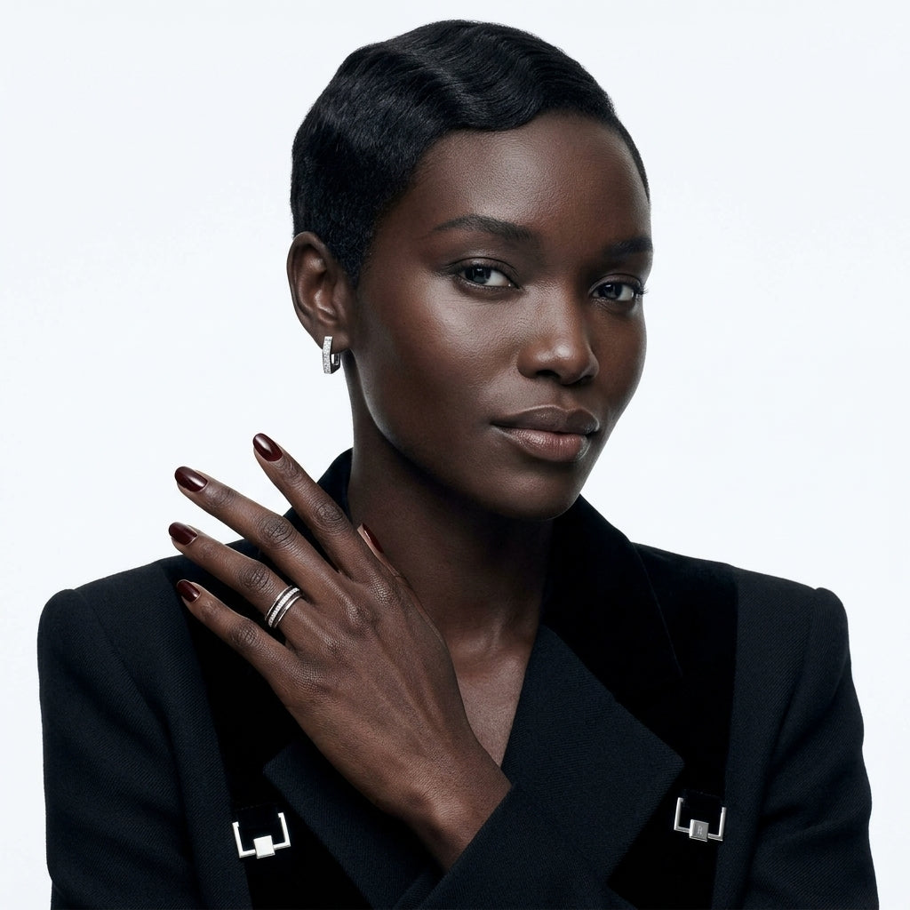 The Layered Pavé Open Ring