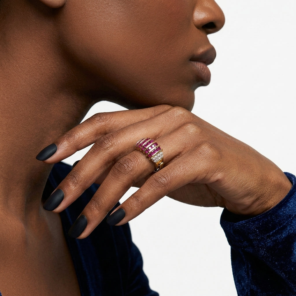 The Art Deco Ruby Dome Ring