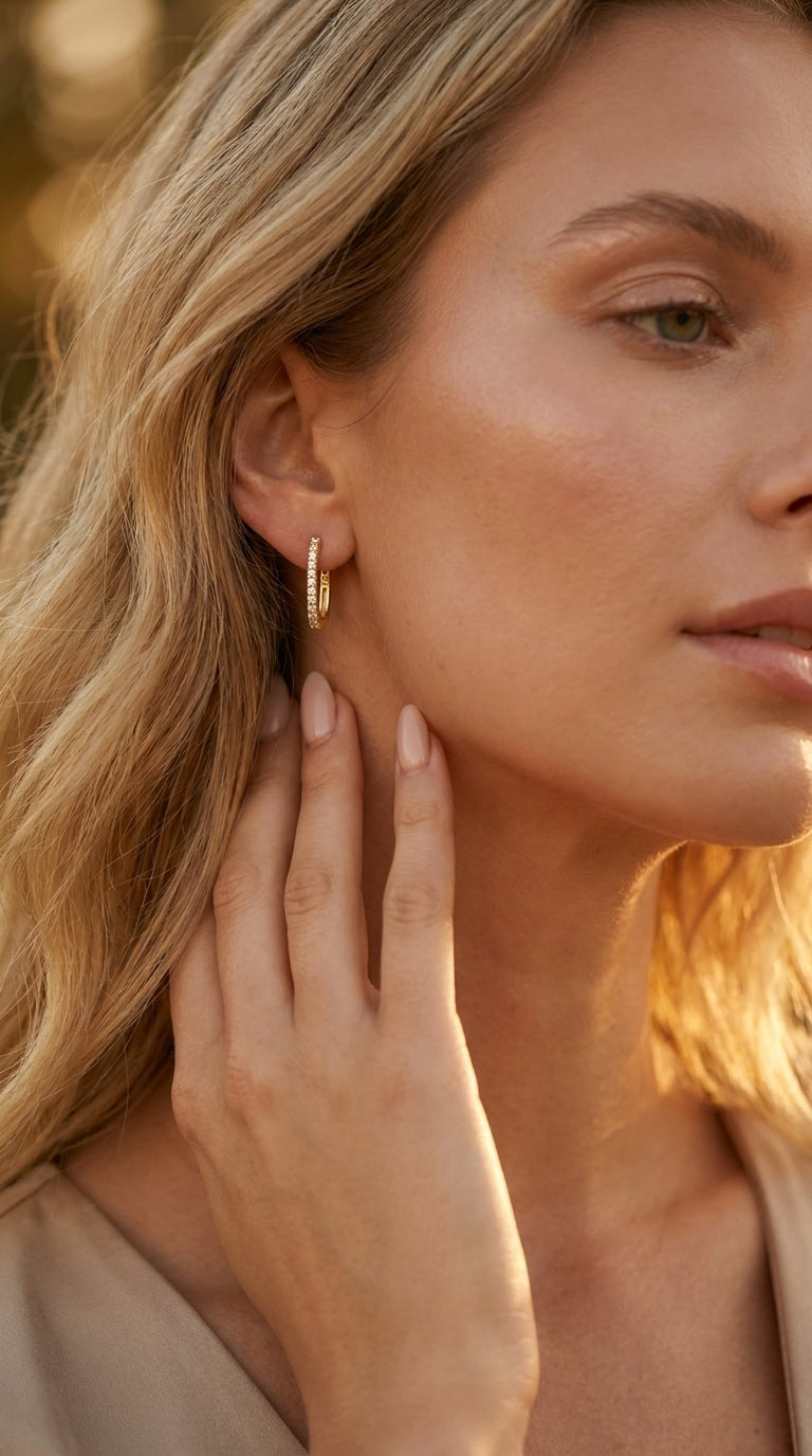 Celestial Oblong Sparkle Earrings