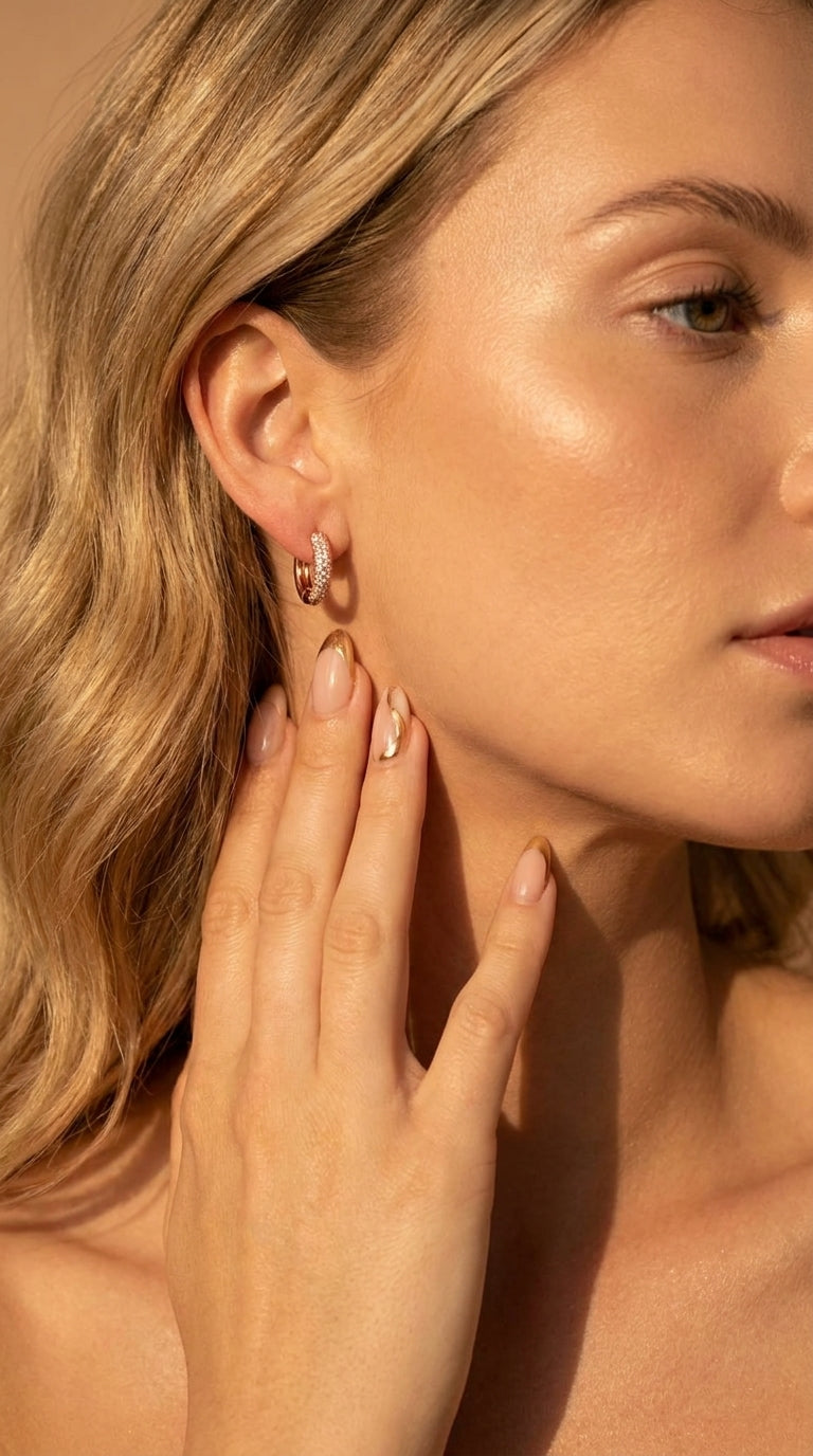 Timeless Luxe Pave Huggie Earrings