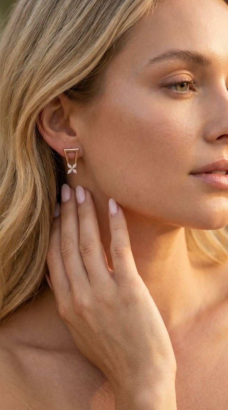 Geometric Marquise Bloom Earrings