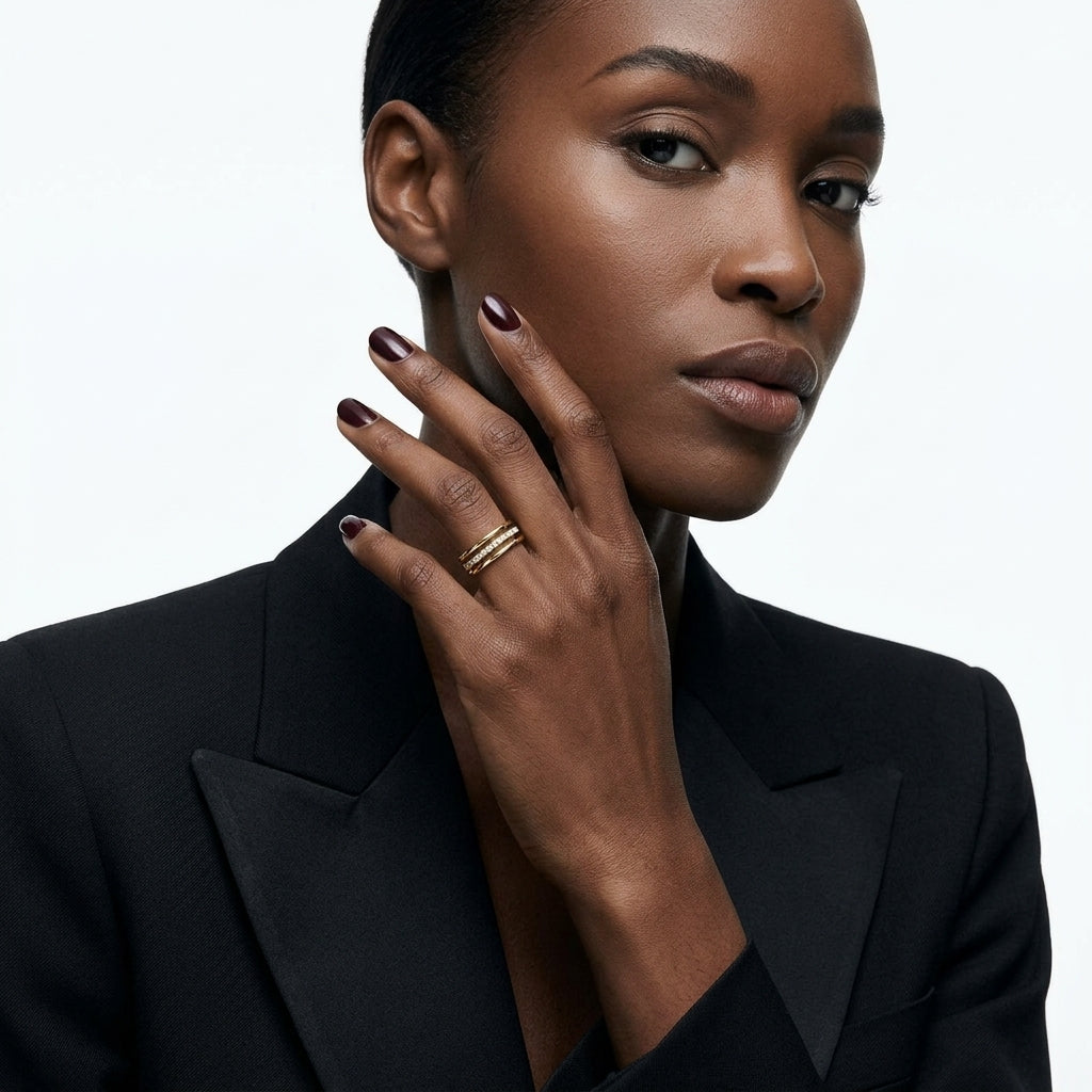 The Layered Pavé Open Ring