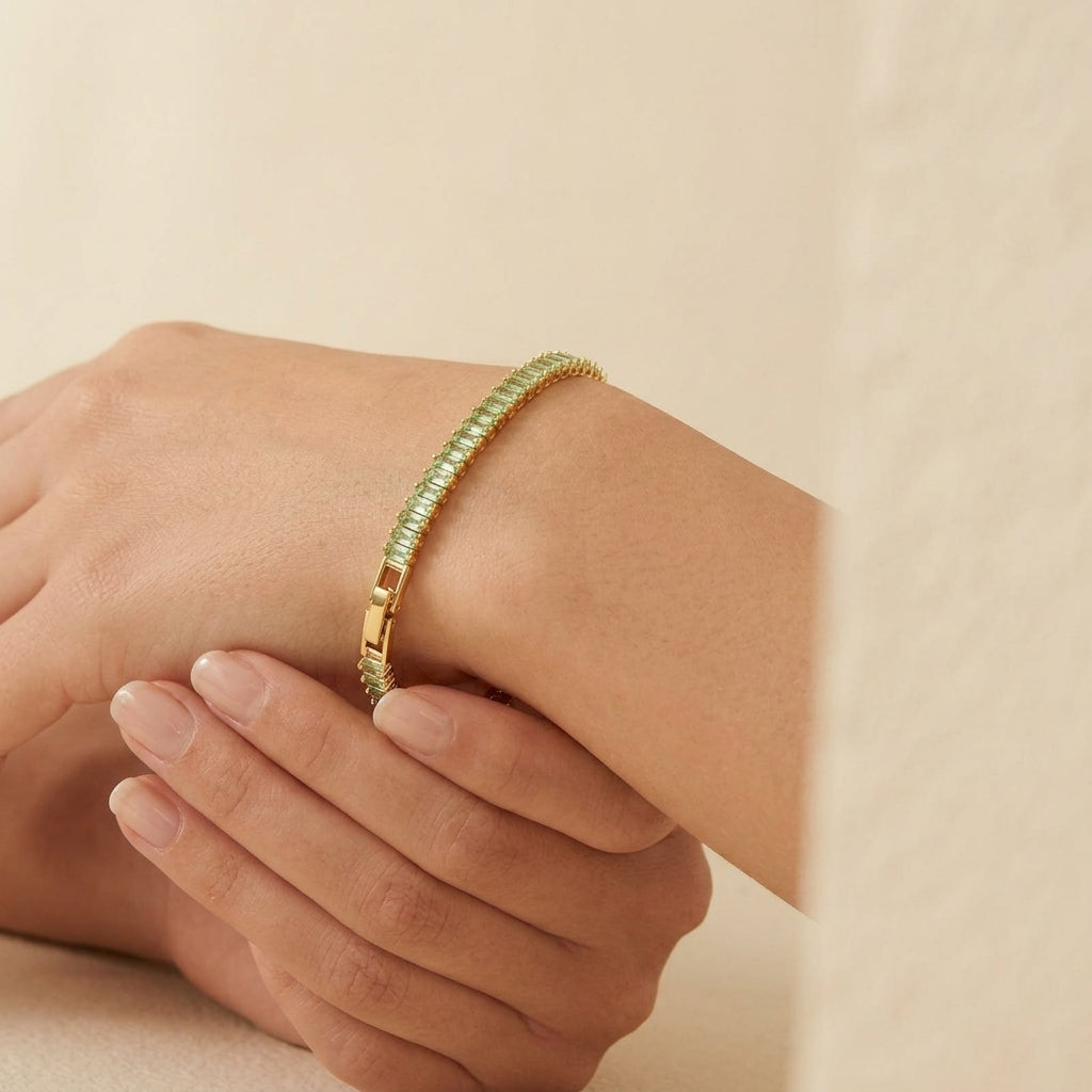 Lumina Green Baguette Bracelet