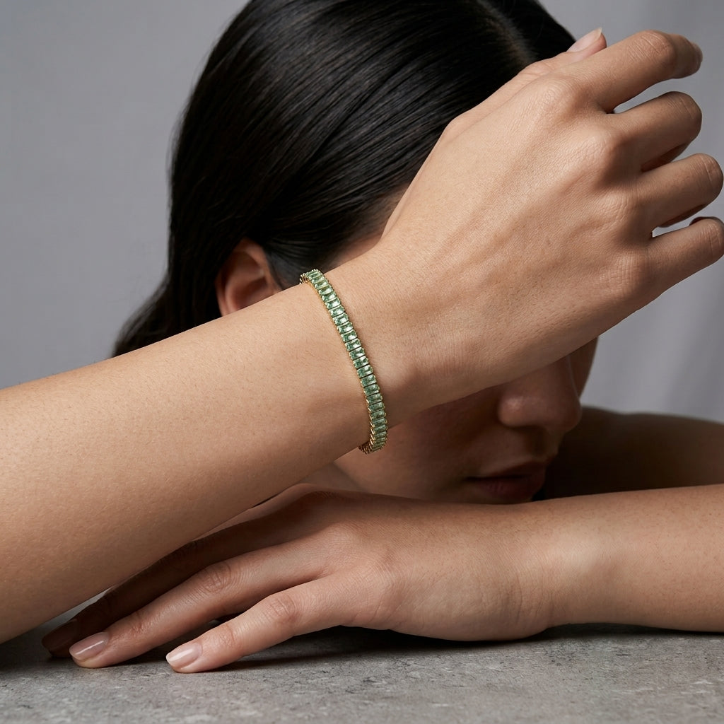 Lumina Green Baguette Bracelet