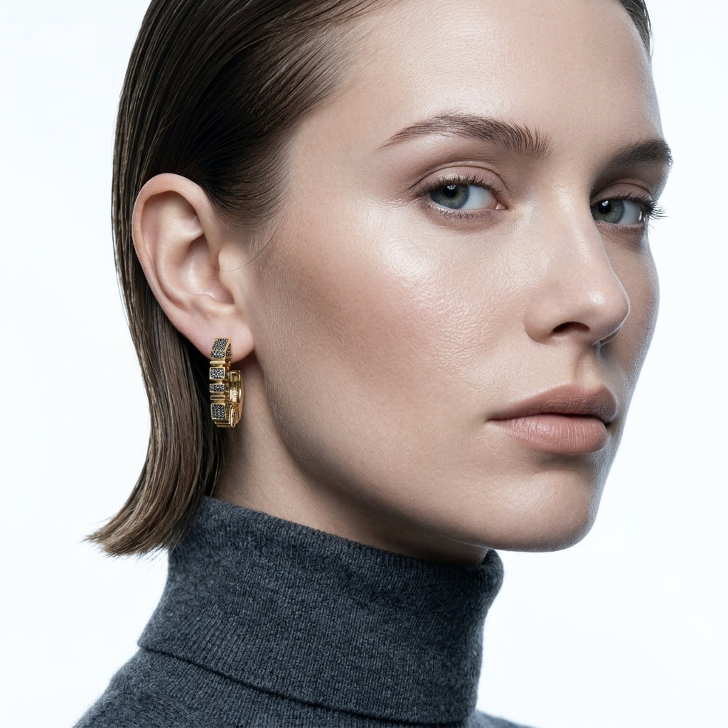Sculpted Sparkle Hoops