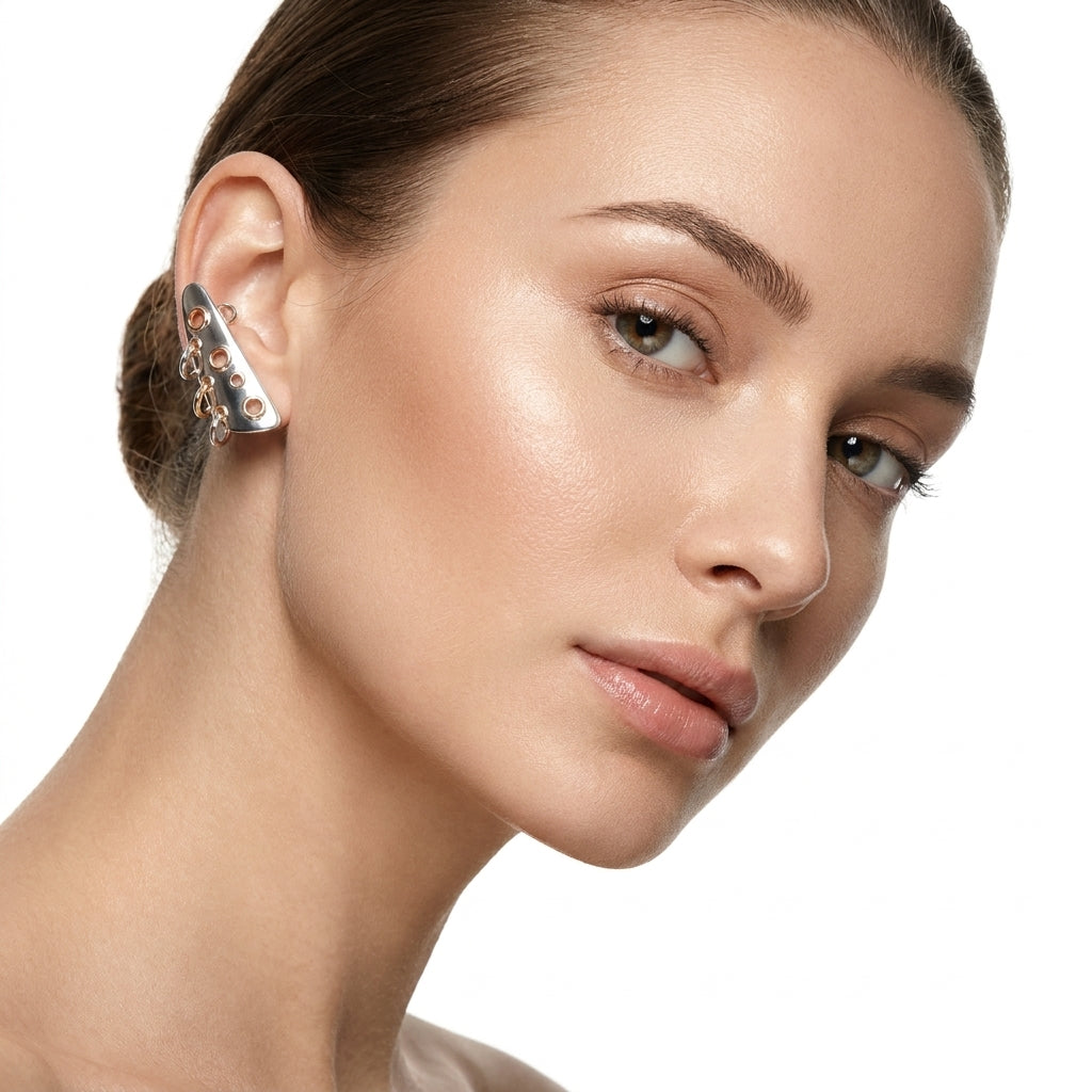 Mixed Metal Cutout Ear Climbers