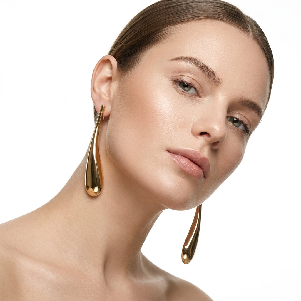 Sculptural Liquid Gold Earrings
