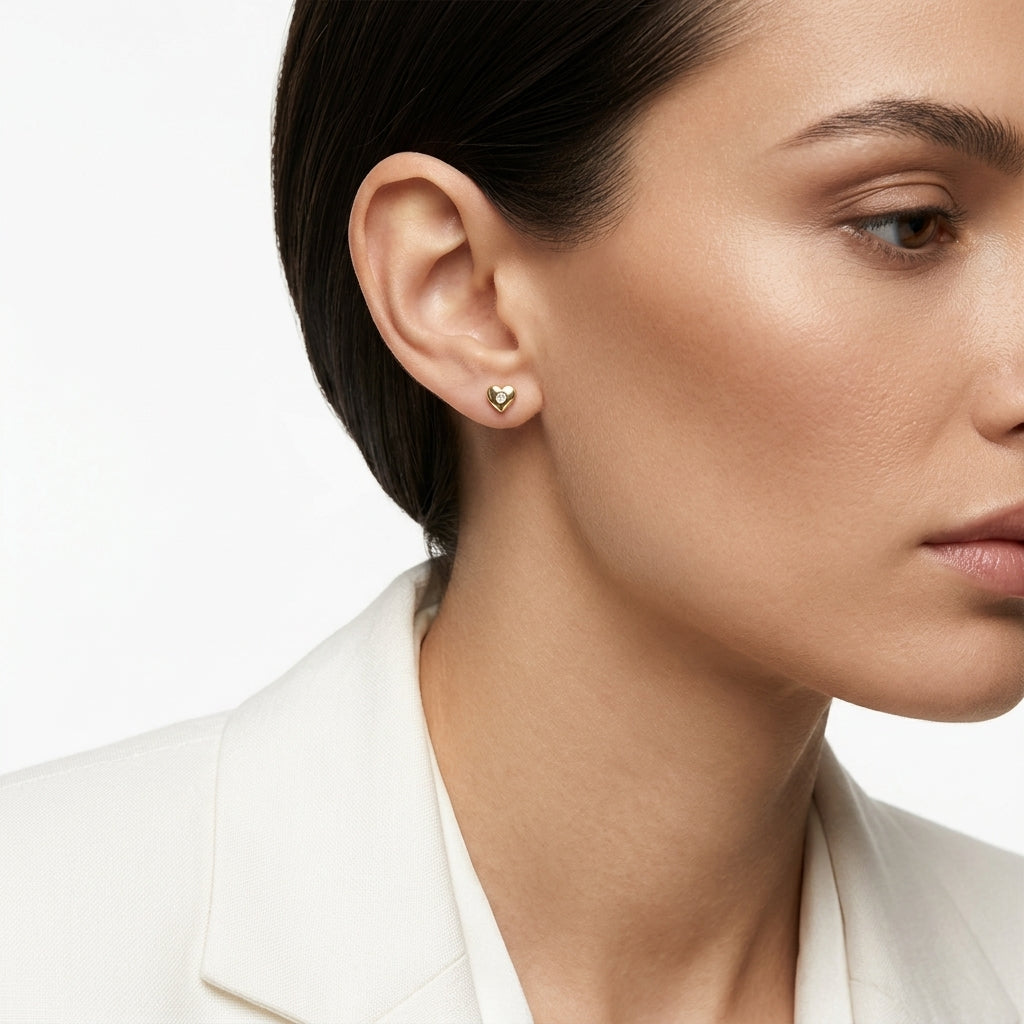 Tiny Heart Studs