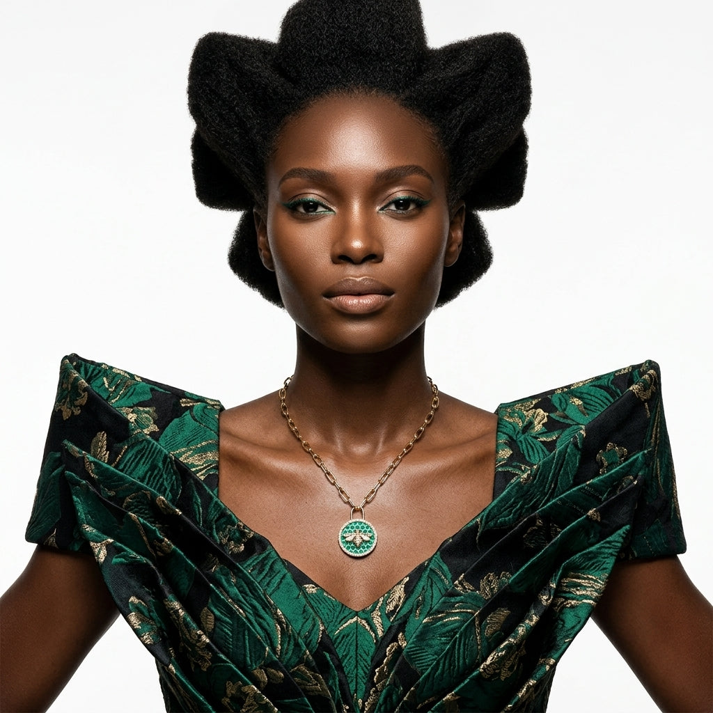 The Emerald Hive Padlock Necklace