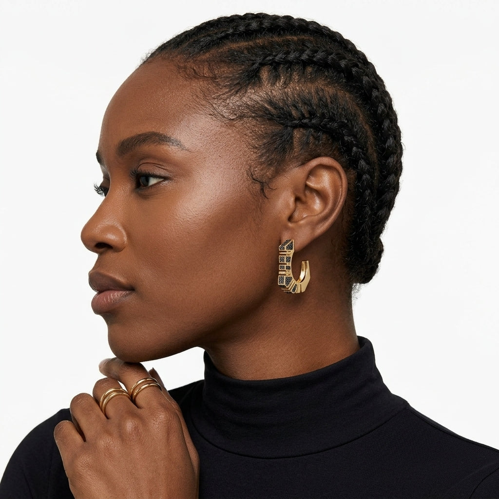Sculpted Sparkle Hoops