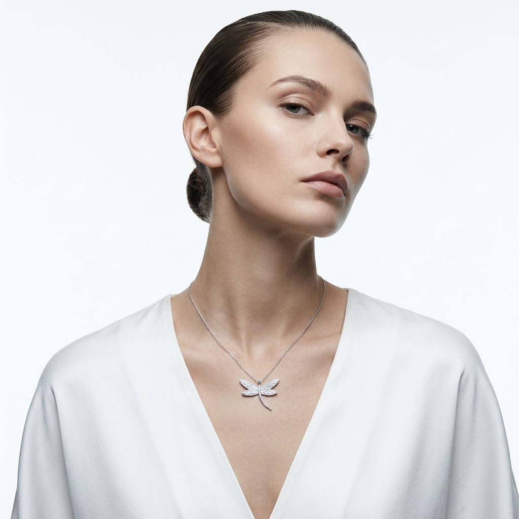 The Pavé Dragonfly Necklace