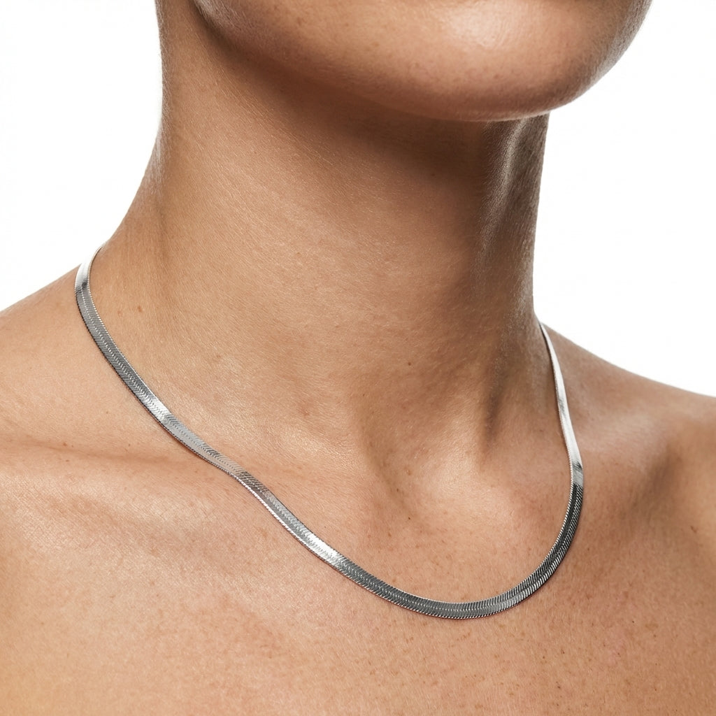 Liquid Aura Herringbone Chain