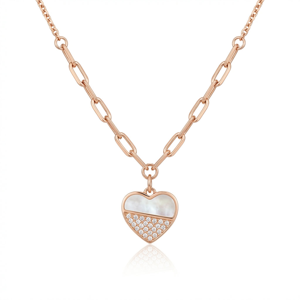 Mother of Pearl Lumiere Heart Necklace
