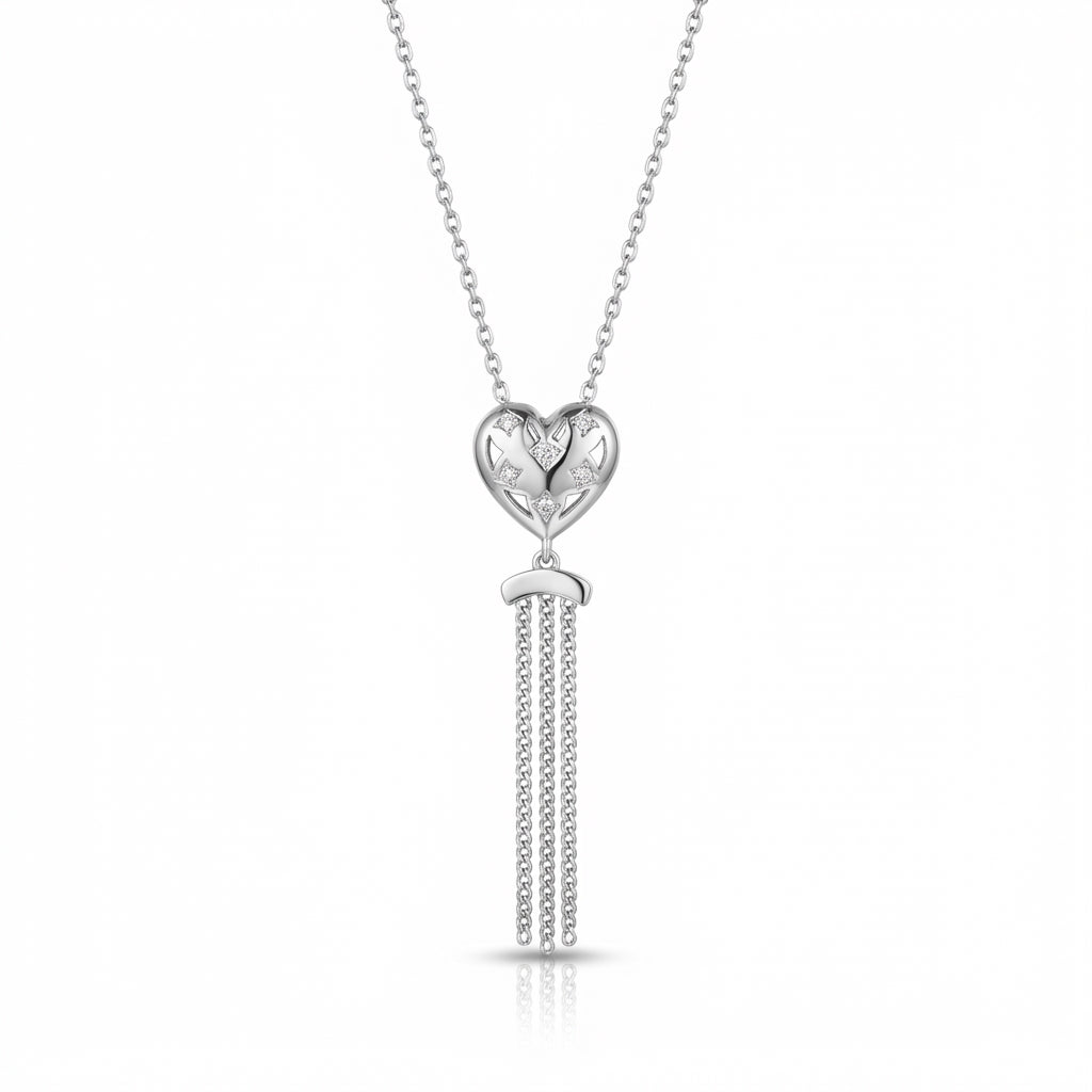 Stellar Heart Tassel Necklace