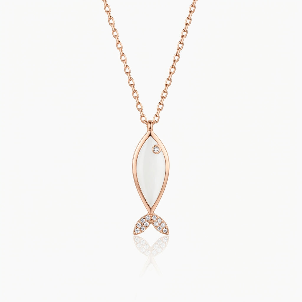 Glistening Fin Enamel Necklace