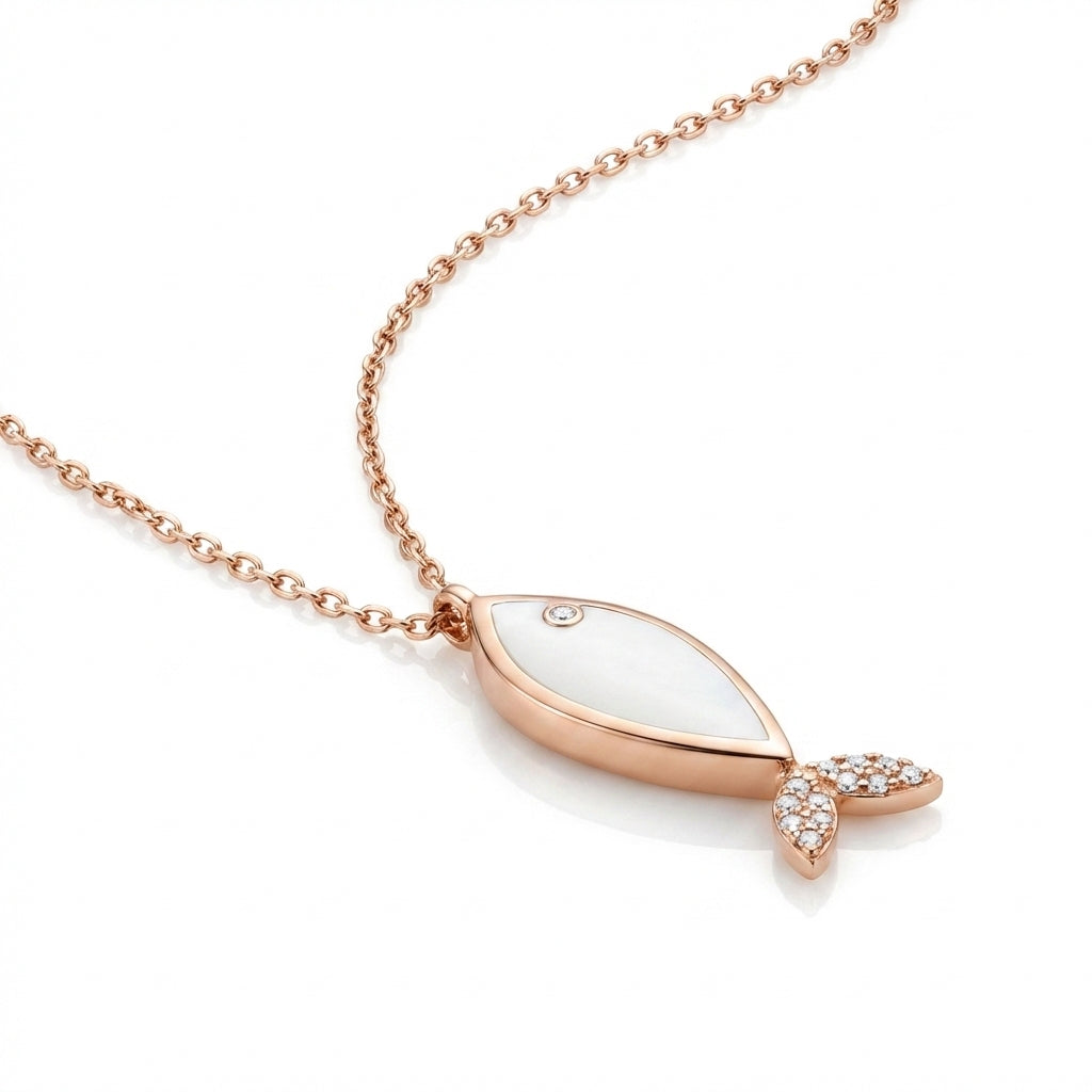 Glistening Fin Enamel Necklace