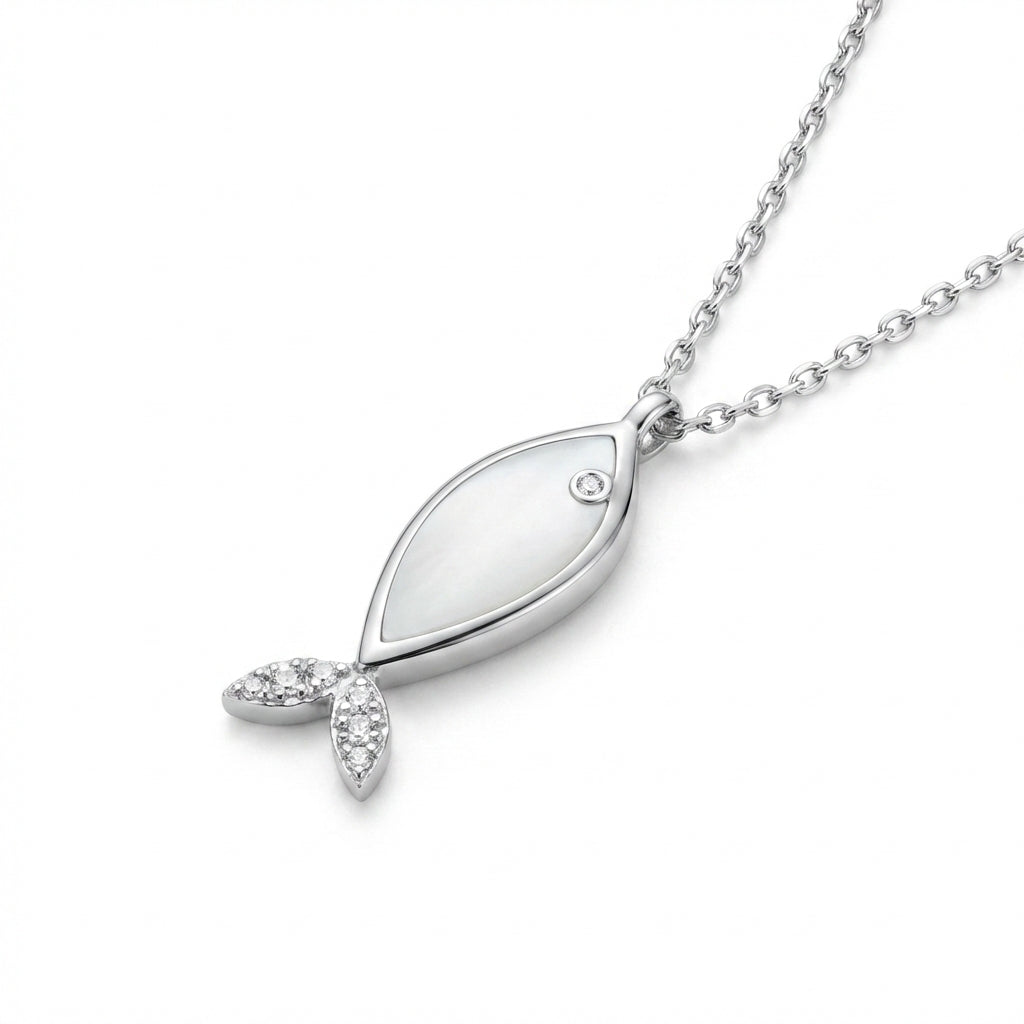 Glistening Fin Enamel Necklace