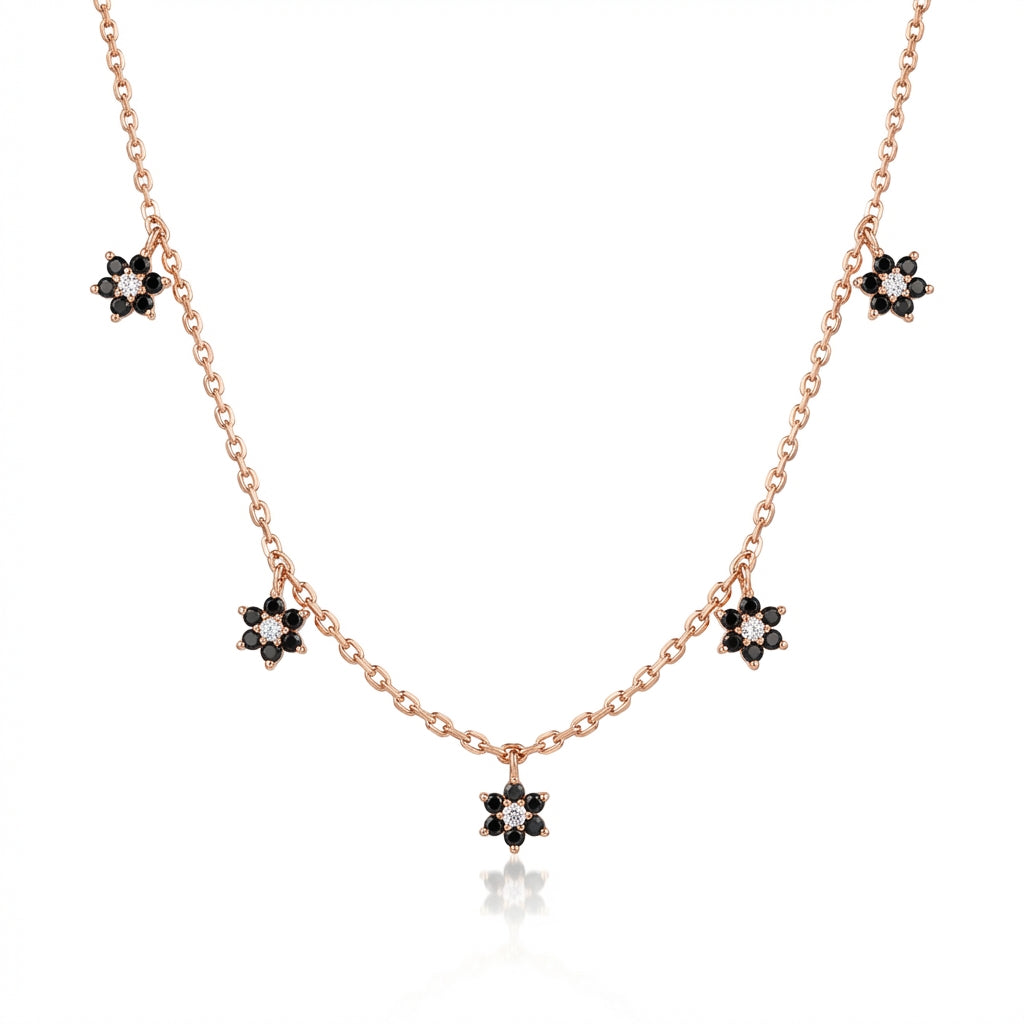 Celestial Black Flora Necklace