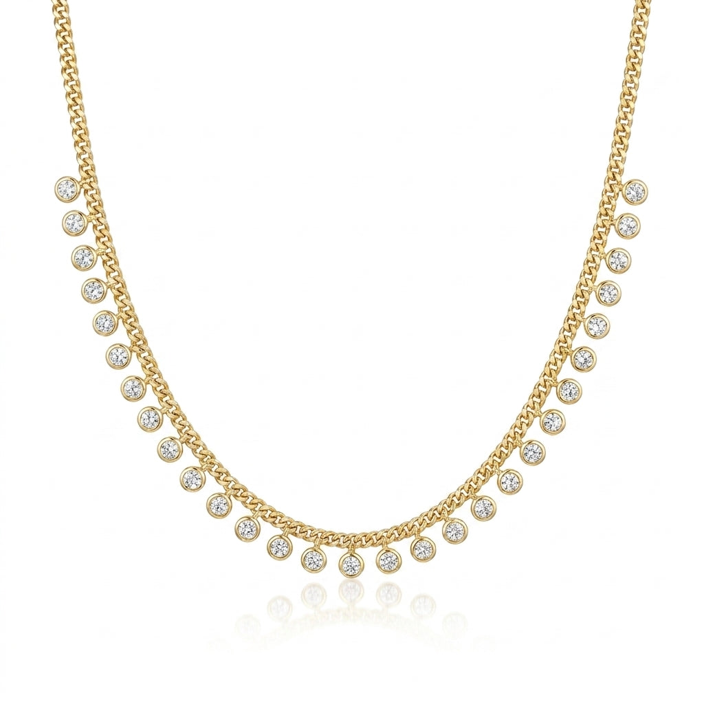 Shimmering Dewdrop Curb Necklace