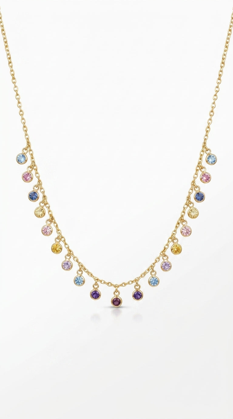 Spectrum Bloom Droplet Necklace