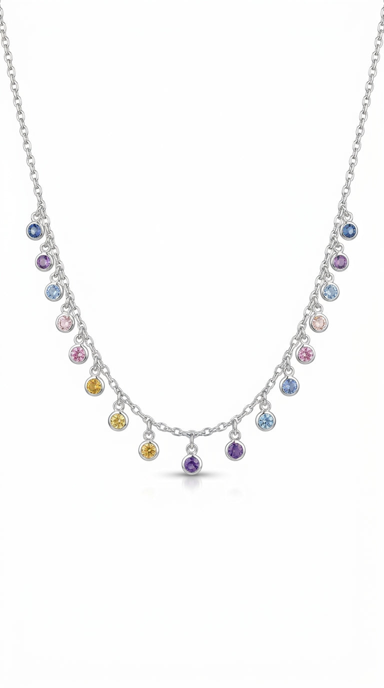 Spectrum Bloom Droplet Necklace