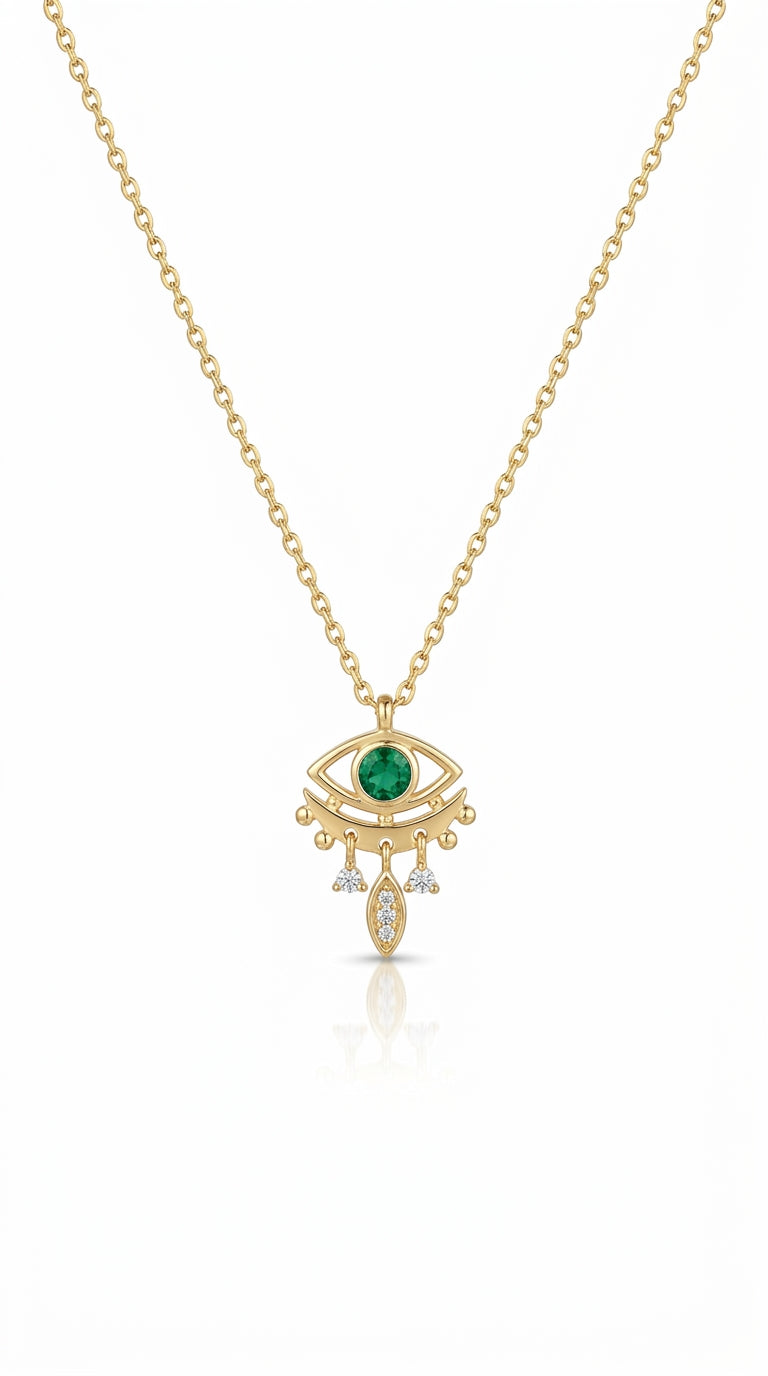 Ethereal Verdant Pulse Eye Necklace