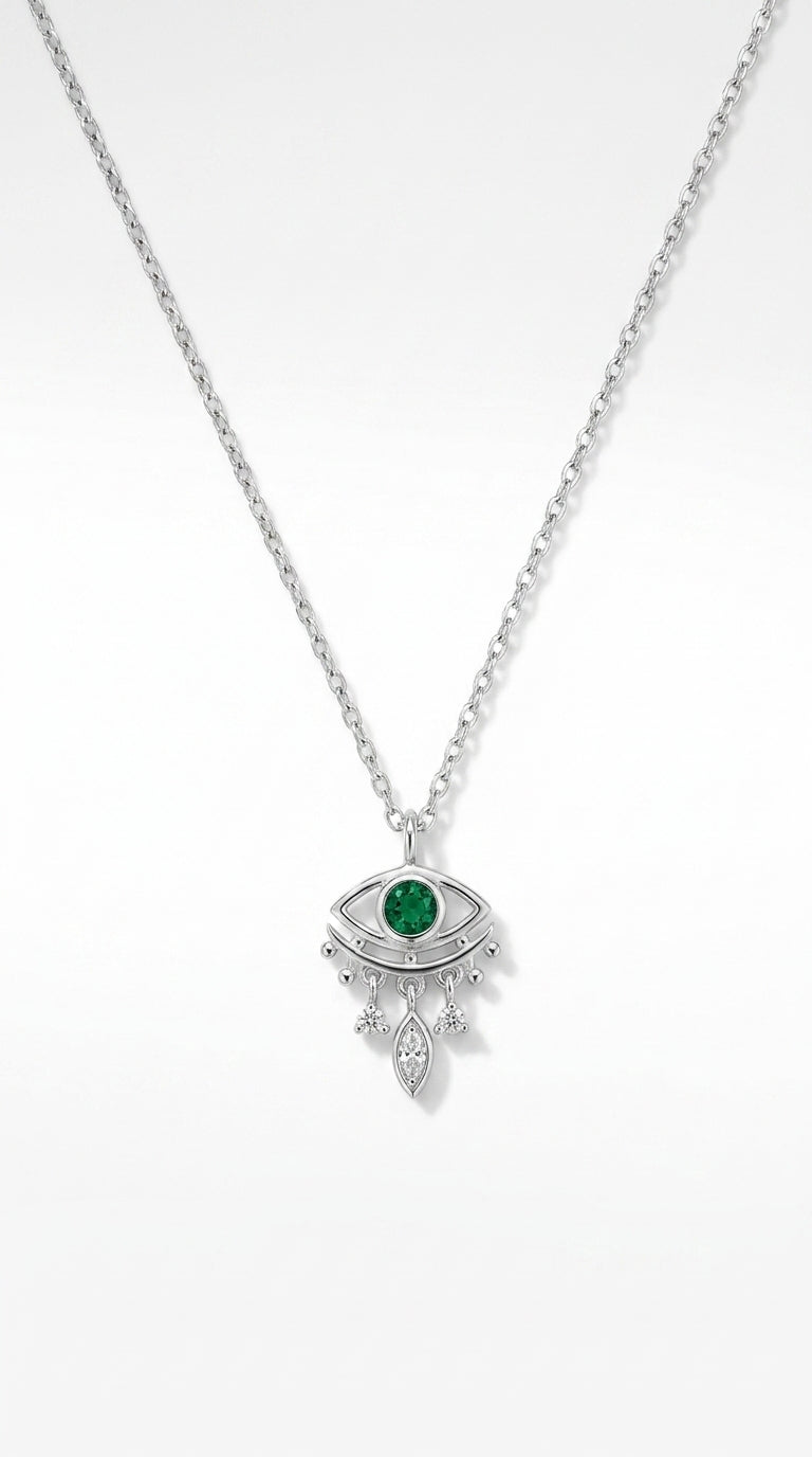 Ethereal Verdant Pulse Eye Necklace