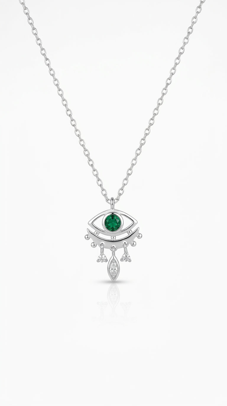 Ethereal Verdant Pulse Eye Necklace