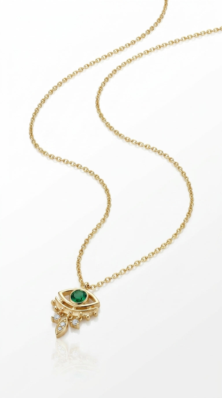 Ethereal Verdant Pulse Eye Necklace