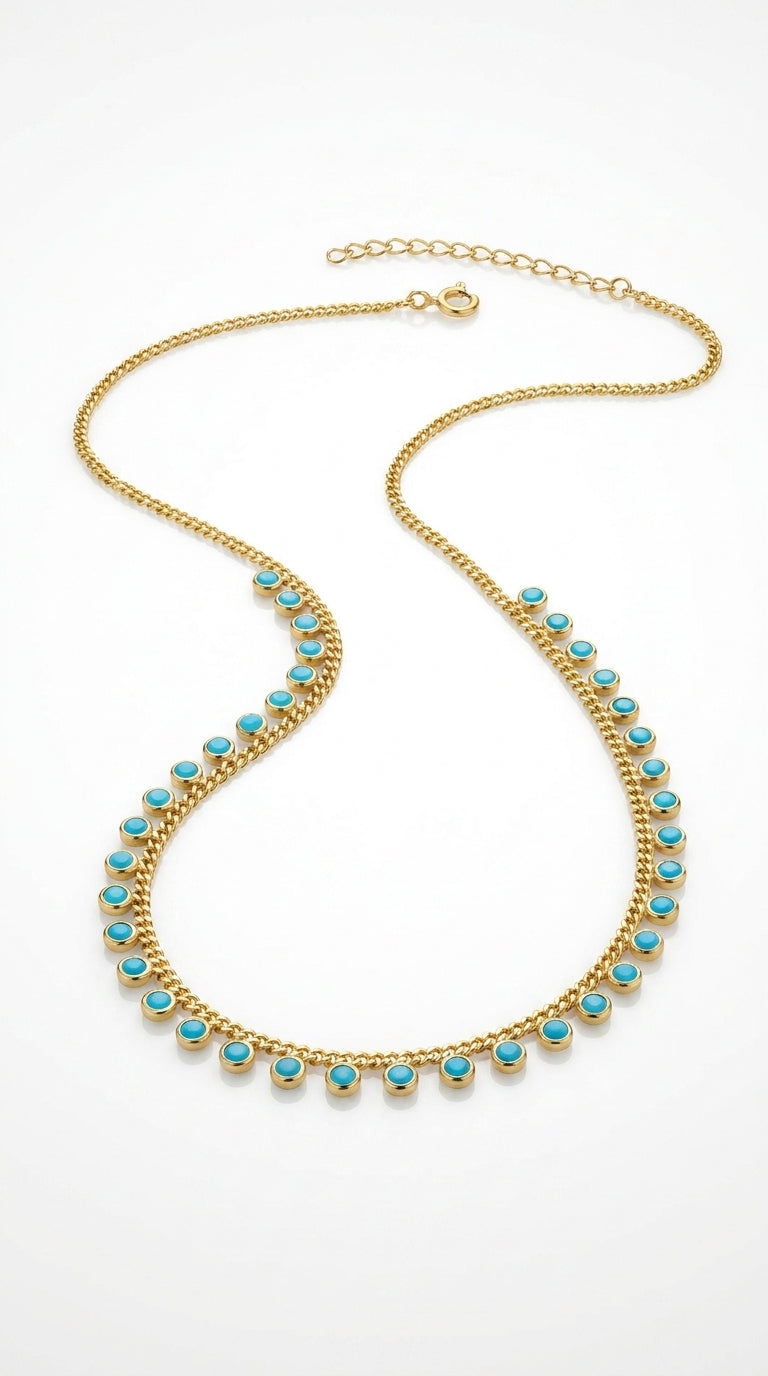 Luminous Turquoise Aura Link Necklace