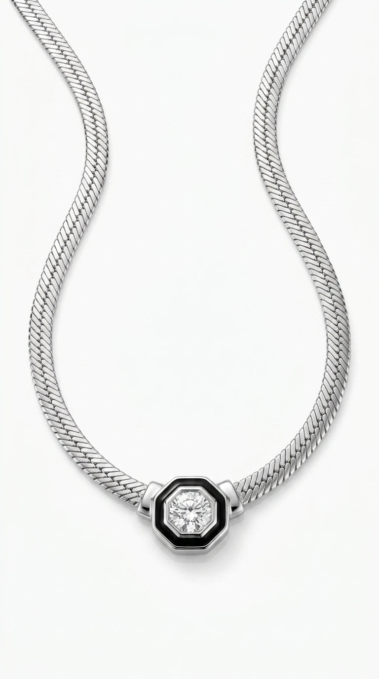 Radiant Personalized Onyx Hex Aura Necklace