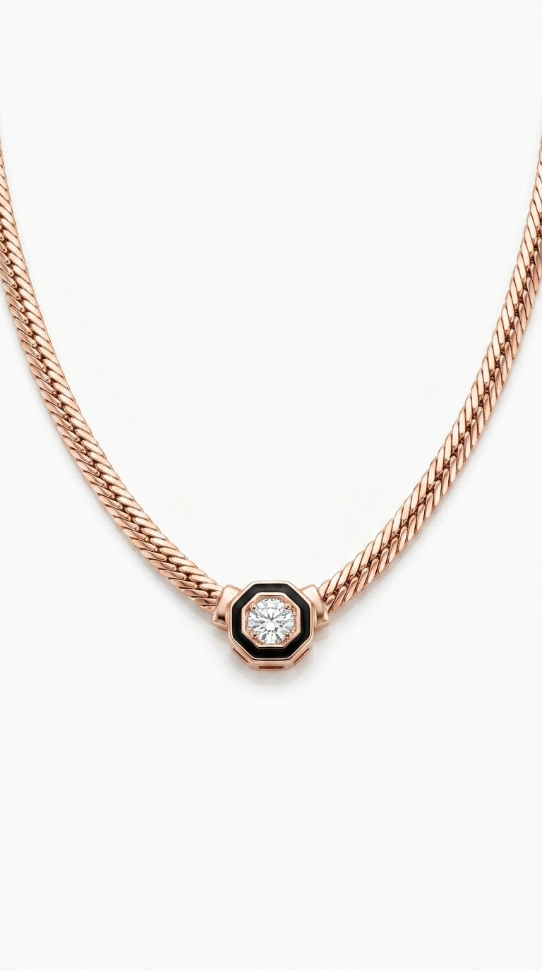 Radiant Personalized Onyx Hex Aura Necklace